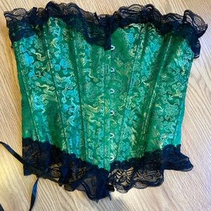 Black and Green corset with dragon patterns